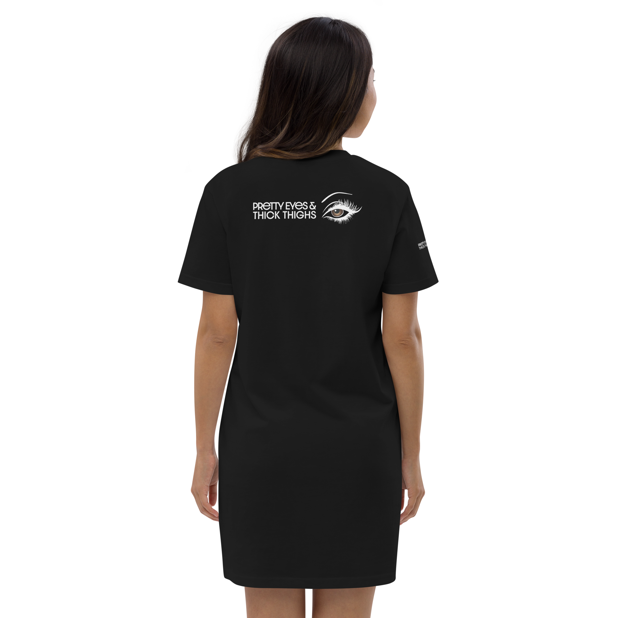 PRETTY EYES & THICK THIGHS | LIGHT BROWN | WOMEN'S T-SHIRT DRESS