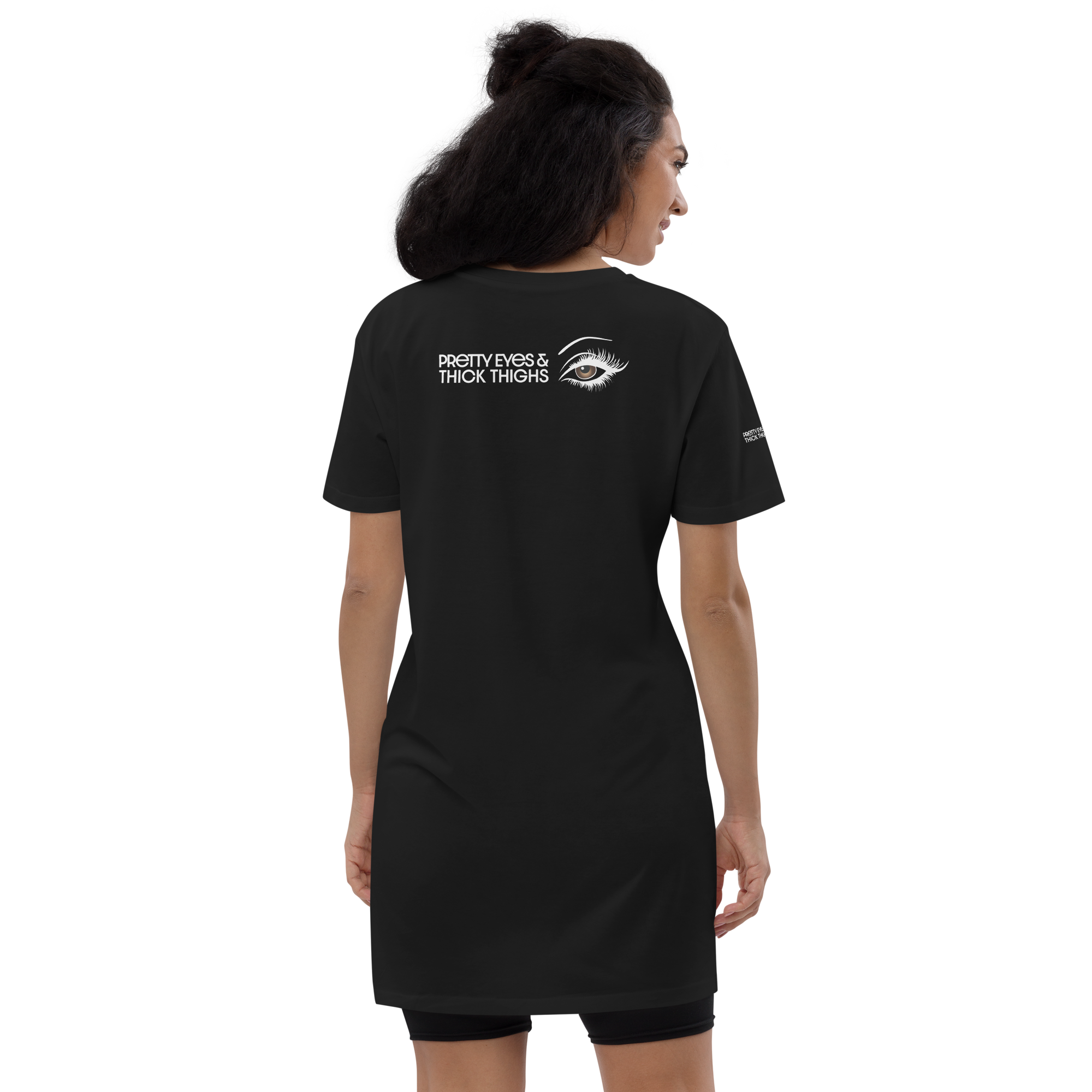 PRETTY EYES & THICK THIGHS | LIGHT BROWN | WOMEN'S T-SHIRT DRESS