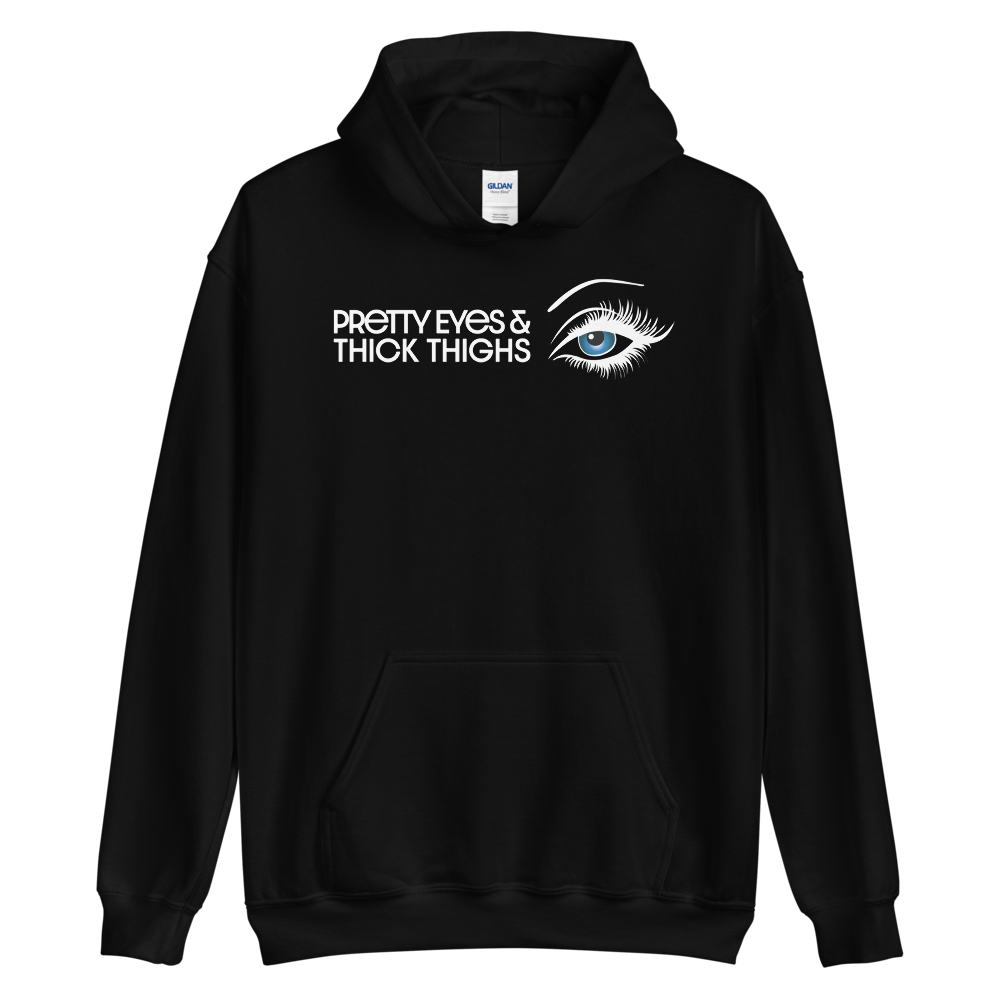 Pretty Eyes & Thick Thighs | Dark Blue | Unisex Hoodie