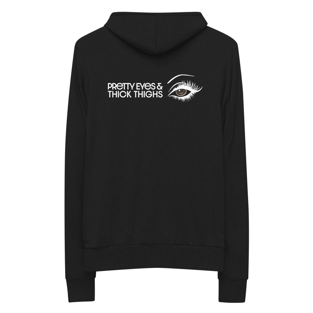 PRETTY EYES & THICK THIGHS | DARK BROWN | UNISEX HOODIE