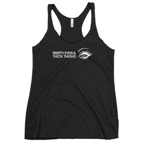 PRETTY EYES & THICK THIGHS | LIGHT BROWN | WOMEN'S RACERBACK TANK