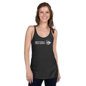 PRETTY EYES & THICK THIGHS | LIGHT BROWN | WOMEN'S RACERBACK TANK