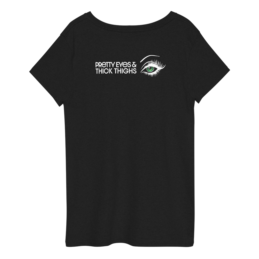 PRETTY EYES & THICK THIGHS | GREEN | WOMEN'S V-NECK T-SHIRT