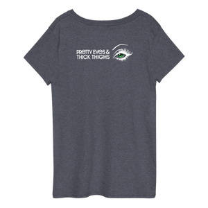 PRETTY EYES & THICK THIGHS | GREEN | WOMEN'S V-NECK T-SHIRT